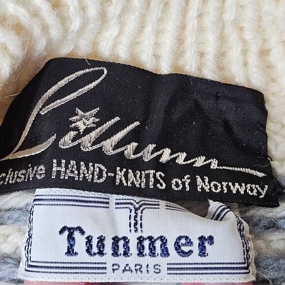 Vintage Lillunn Bold Fair Isle Norse Hand Knit Wool Pullover Long Sleeve Sweater - Picture 7 of 12